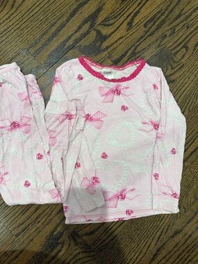 Esme Pink Heart & Bow Long-Sleeve Kids Pajama Set